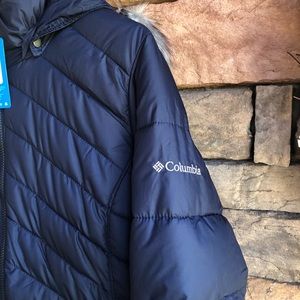 Navy Long Puffer Coat Nwt 